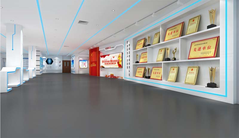 動線設(shè)計(jì)+靜謐色彩搭配，塑造品牌形象——南寧企業(yè)展廳設(shè)計(jì)裝修案例賞析—燦源裝飾